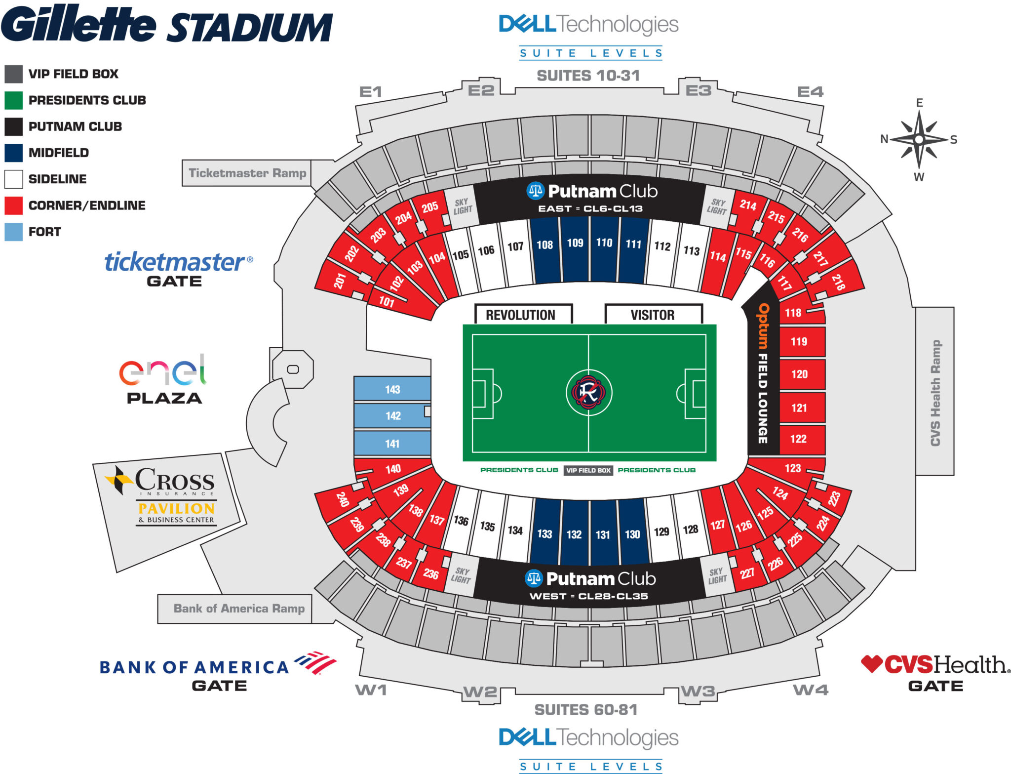 Revolution Seating Chart - Gillette Stadium