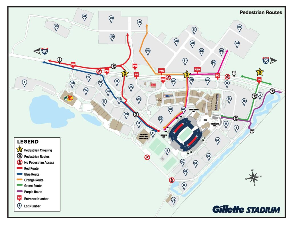 Pedestrian Routes - Gillette Stadium